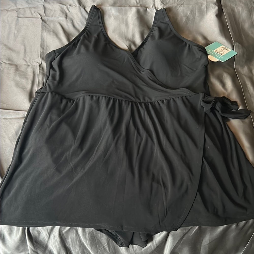 Black One Piece Swimsuit with Flattering V-Neck
